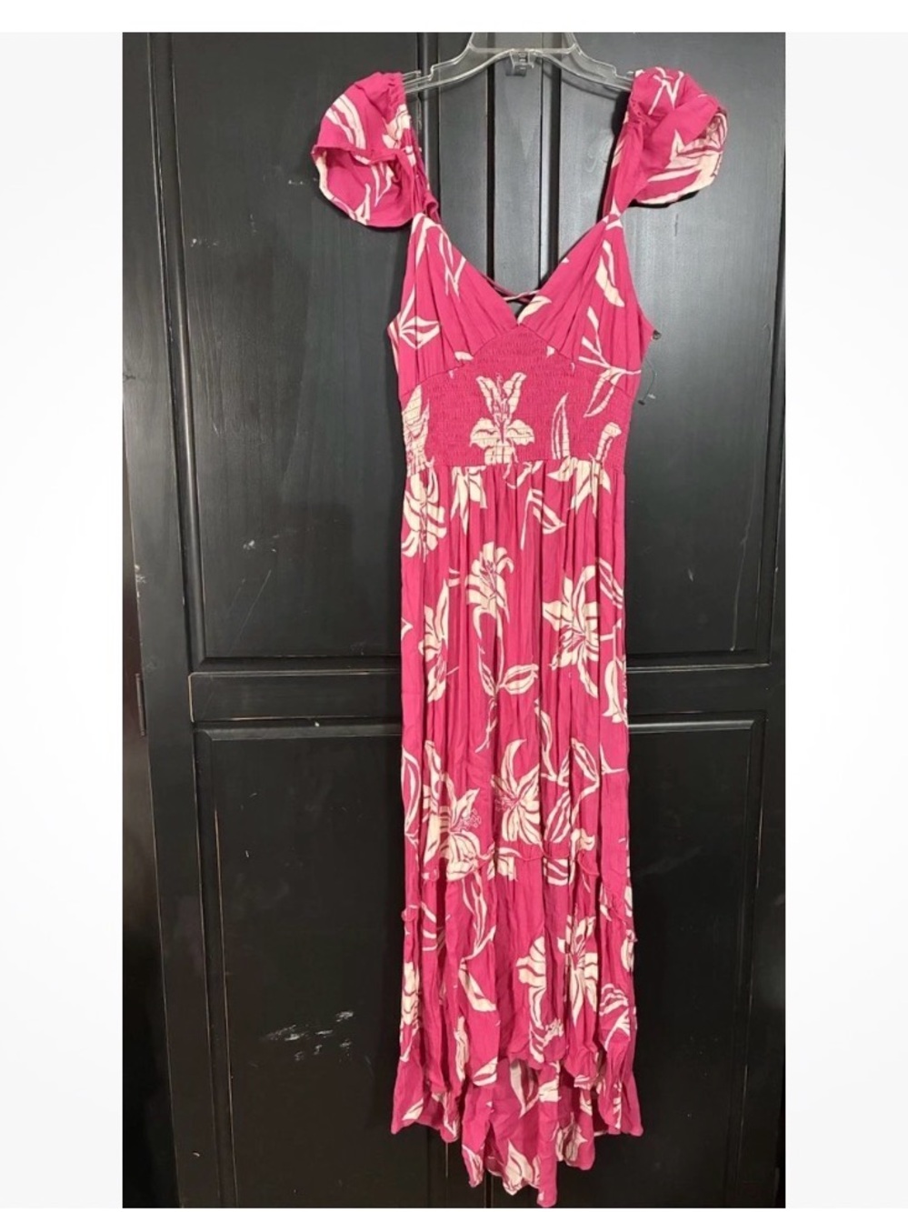 NwT Maxi Dress In Aloha Pink Floral Hawaii Sz S Resortwear Vacation Summer